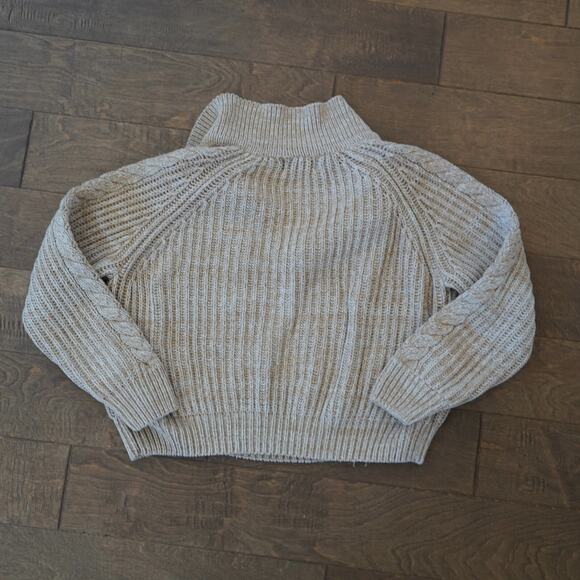 Dissh Sweater Womens Size Large Beige Knit Cropped Long Sleeve V-Neck Pullover - Picture 3 of 11
